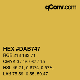 Color code: HEX #DAB747 | qconv.com