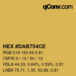 カラーコード: HEX #DAB754CE | qconv.com