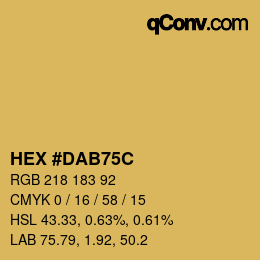 カラーコード: HEX #DAB75C | qconv.com