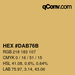 カラーコード: HEX #DAB76B | qconv.com