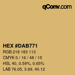 Color code: HEX #DAB771 | qconv.com