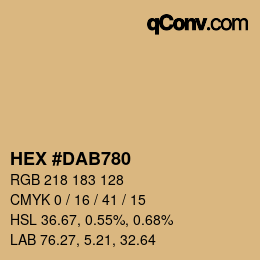 Color code: HEX #DAB780 | qconv.com