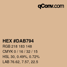 Color code: HEX #DAB794 | qconv.com