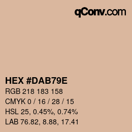 Color code: HEX #DAB79E | qconv.com