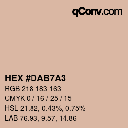 カラーコード: HEX #DAB7A3 | qconv.com