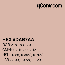 カラーコード: HEX #DAB7AA | qconv.com