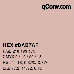 Color code: HEX #DAB7AF | qconv.com