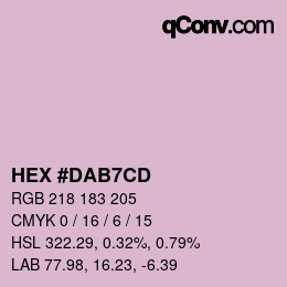カラーコード: HEX #DAB7CD | qconv.com