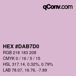 Color code: HEX #DAB7D0 | qconv.com