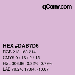 カラーコード: HEX #DAB7D6 | qconv.com