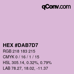 カラーコード: HEX #DAB7D7 | qconv.com