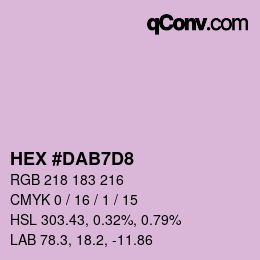 カラーコード: HEX #DAB7D8 | qconv.com