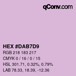 Color code: HEX #DAB7D9 | qconv.com