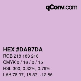 Farbcode: HEX #DAB7DA | qconv.com