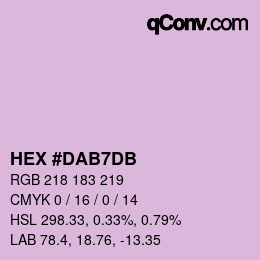 Farbcode: HEX #DAB7DB | qconv.com