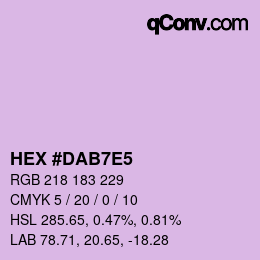 Color code: HEX #DAB7E5 | qconv.com