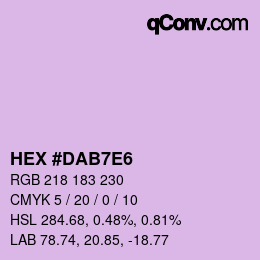 Farbcode: HEX #DAB7E6 | qconv.com