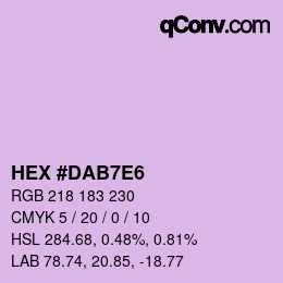 Color code: HEX #DAB7E6 | qconv.com