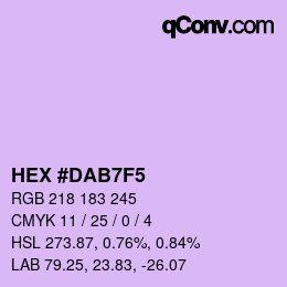 カラーコード: HEX #DAB7F5 | qconv.com
