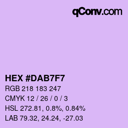 カラーコード: HEX #DAB7F7 | qconv.com