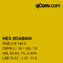 颜色代码: HEX #DAB800 | qconv.com