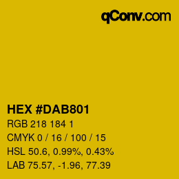 Color code: HEX #DAB801 | qconv.com