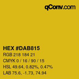 Color code: HEX #DAB815 | qconv.com