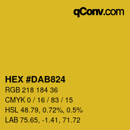 カラーコード: HEX #DAB824 | qconv.com