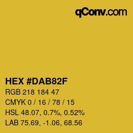 Color code: HEX #DAB82F | qconv.com