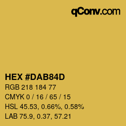 Color code: HEX #DAB84D | qconv.com