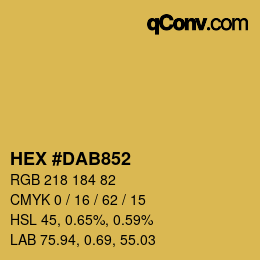 Color code: HEX #DAB852 | qconv.com