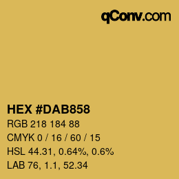 カラーコード: HEX #DAB858 | qconv.com