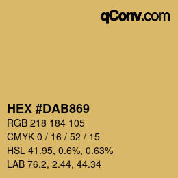 Color code: HEX #DAB869 | qconv.com