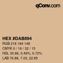 Color code: HEX #DAB894 | qconv.com