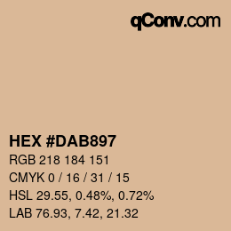 Color code: HEX #DAB897 | qconv.com