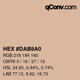 Farbcode: HEX #DAB8A0 | qconv.com