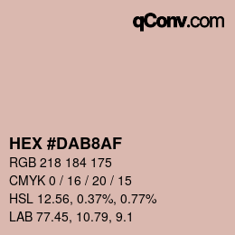 颜色代码: HEX #DAB8AF | qconv.com