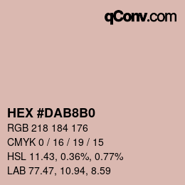 Color code: HEX #DAB8B0 | qconv.com