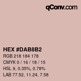 Color code: HEX #DAB8B2 | qconv.com