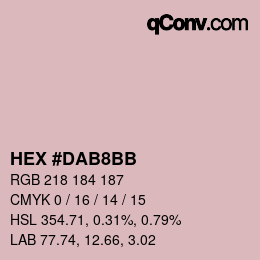 Color code: HEX #DAB8BB | qconv.com