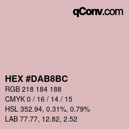 颜色代码: HEX #DAB8BC | qconv.com