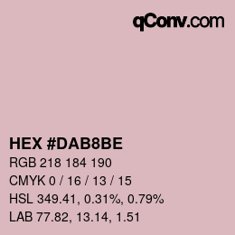 颜色代码: HEX #DAB8BE | qconv.com