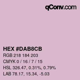 Color code: HEX #DAB8CB | qconv.com