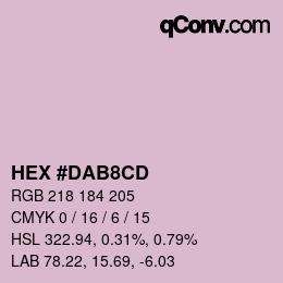 Color code: HEX #DAB8CD | qconv.com