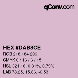Color code: HEX #DAB8CE | qconv.com