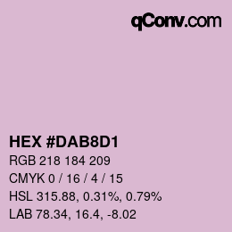 Color code: HEX #DAB8D1 | qconv.com