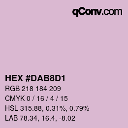 カラーコード: HEX #DAB8D1 | qconv.com