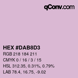 Color code: HEX #DAB8D3 | qconv.com