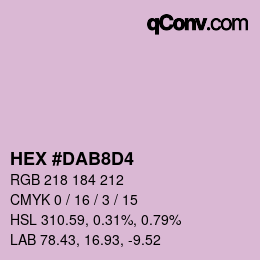 カラーコード: HEX #DAB8D4 | qconv.com