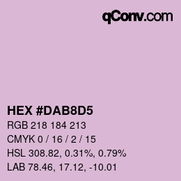 Color code: HEX #DAB8D5 | qconv.com